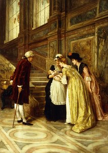 Admirant le bébé - George Goodwin Kilburne
