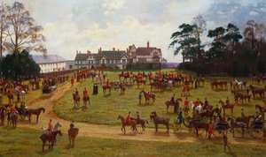 La chasse au Cheshire - le rendez-vous à Calveley Hall - George Goodwin Kilburne