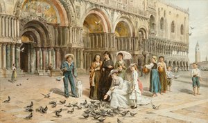 Les pigeons de Saint-Marc, Venise, Italie