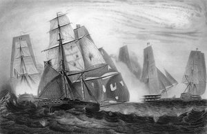 Comportement intrépide du capitaine Charles Napier, 15 avril 1809, vers 1857 - George Greatbatch