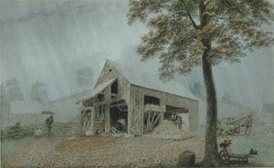 Orage, moulin à cidre à Redding, Connecticut, vers 1840 - George Harvey