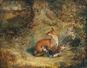 Un renard avec un faisan