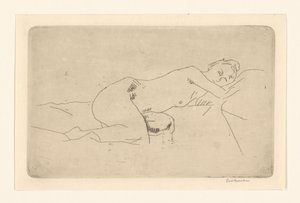Nu féminin allongé - George Hendrik Breitner (signed by artist)