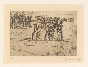 Cavalerie au repos - George Hendrik Breitner (signed by artist)