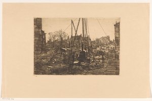 Travaux de pieux dans la Raadhuisstraat à Amsterdam - George Hendrik Breitner