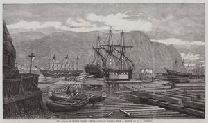 Le commerce du bois canadien, Coves de bois à Québec - George Henry Andrews