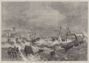 La récente tempête, naufrages à Kingstown, baie de Dublin - George Henry Andrews
