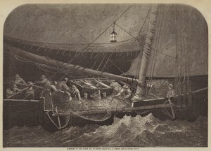 Pêche au chalut en mer du Nord la nuit