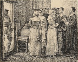 Le Mariage puritain interrompu - George Henry Boughton