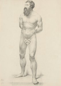 Sans titre - Nu masculin debout avec feuille de figuier, 1844