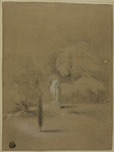 Statue sur la pelouse à Epsom