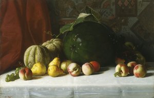 Nature morte de fruits sur une table, 1882 - George Hetzel