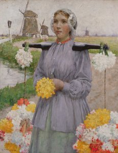 Une fille aux fleurs hollandaise - George Hitchcock