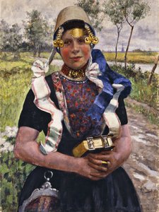 Fineries hollandaises, une fille de Marken - George Hitchcock