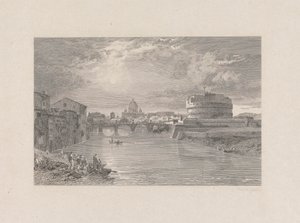 Rome; Pont et Château Saint-Ange sur le Tibre - George Hollis