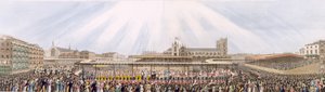 Vue de la Procession de Couronnement du Roi George IV de Westminster Hall à l