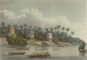 Pagodes hindoues sous Barrackpore sur le Gange - George Hunt