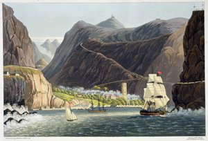 Les Routes, Sainte-Hélène, gravé par Robert Havell, 1815