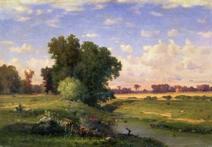 Hackensack Meadows, coucher de soleil, 1859