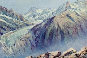 La Mer de Glace depuis La Flégère - George Jackson Flemwell