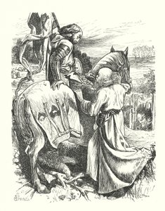 Le départ du pèlerin (gravure) - George John Pinwell