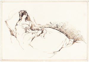 Femme allongée sur un coussin