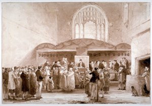Vue intérieure de la chapelle de Guildhall, City de Londres, 1817