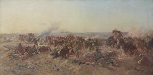 La charge de la cavalerie légère australienne à Beersheba - George Lambert