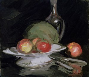 Nature morte bol de fruits, melon et carafe - George Leslie Hunter