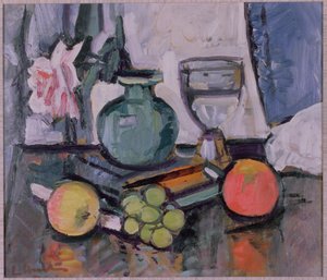 Nature morte, rose et fruit