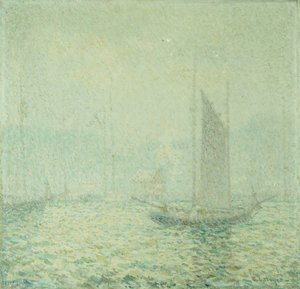 Brume du port (huile sur toile) - George Loftus Noyes