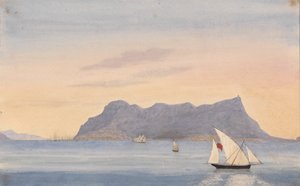 Le rocher de Gibraltar depuis Algésiras (Espagne) - George Lothian Hall