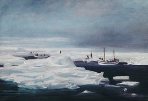 Le James Caird, Dudley Docker et Stancomb Wills Amarrés à la Banquise dans la Mer de Weddell, Avril 1916 - George Marston