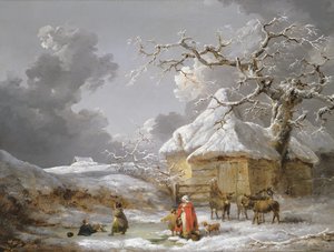 Une chute sur la glace - George Morland