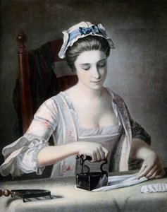 Une servante repassant, 18ème siècle
