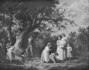 Enfants cherchant des nids d