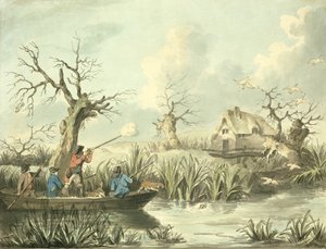 Chasse au canard, gravé par Thomas Rowlandson, publié par J. Harris, 1789 - George Morland