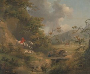 Chasse au renard en pays vallonné - George Morland