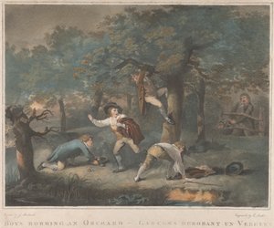 Ensemble de quatre : Garçons volant un verger - George Morland