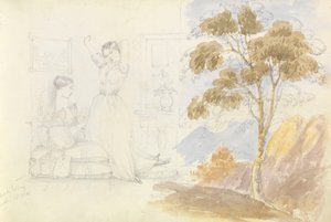 Croquis de deux jeunes femmes, l