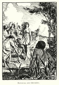 Odyssée: Nausicaa et Ulysse (gravure) - George Percy Jacomb Hood