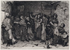 Jour de paie dans une filature de coton (eau-forte) - George Percy Jacomb Hood