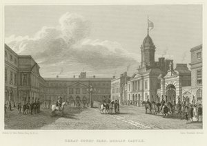 Grande cour au château de Dublin - George Petrie