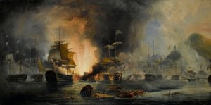 La bataille de Navarin, 20 octobre 1827 - George Philip Reinagle