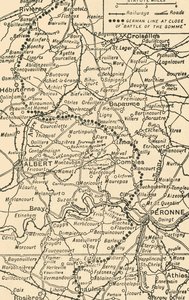 Carte pour illustrer la bataille de la Somme, 1919 - George Philip and Son Ltd