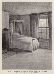 Chambre au presbytère de Somersby, Lincolnshire, où est né le poète anglais Alfred, Lord Tennyson en 1809 - George Reid