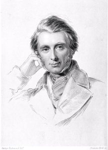 Portrait de John Ruskin (1819-1900) gravé par Francis Holl (1815-84) - George Richmond