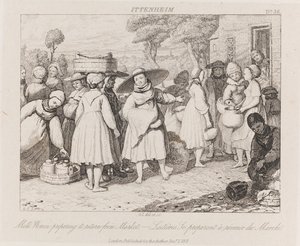 Femmes laitières, Ittenheim, c.1821 - George Robert Lewis