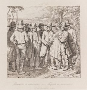 Paysans conversant, Munich, vers 1821 - George Robert Lewis