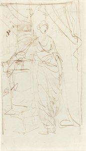 Une dame élégante en robe classique [recto] - George Romney